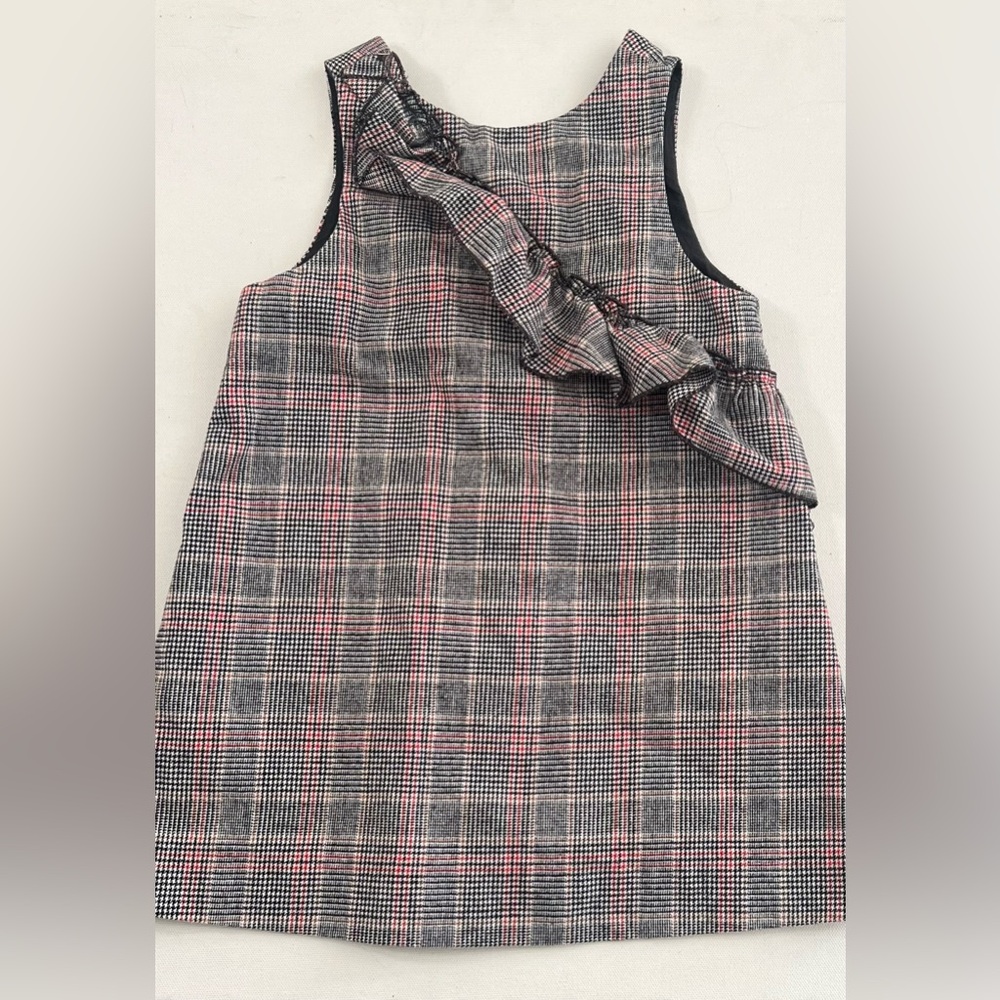 Zara Baby Girl Collection Ruffle Checkered Pinafore Dress